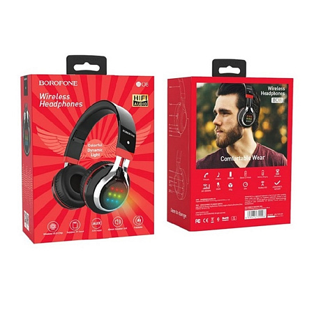 Borofone On-Ear Headphones with MIC Bluetooth + 3.5mm BO08 Love Songe, Black