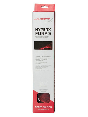 Игровой коврик для мыши HyperX FURY S Pro Speed Edition, Extra Large, Черный/Красный