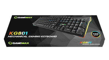 Gaming Keyboard Gamemax KG801, Mechanical, FN Keys, Anti-Ghosting, RGB, EN layout, Black.USB Gaming Keyboard Gamemax KG801, Mechanical, FN Keys, Anti-Ghosting, RGB, EN layout, Black.USB