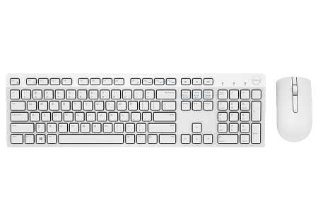 Wireless Keyboard & Mouse Dell KM636, Multimedia, Sleek lines, Compact size, US Layout, White