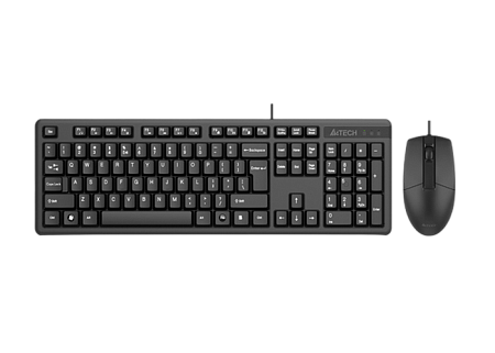Keyboard & Mouse A4Tech KK-3330, 12Fn Keys, Laser Engraving, Splash Proof, 1200 dpi, 3 buttons, 1.5m Keyboard & Mouse A4Tech KK-3330, 12Fn Keys, Laser Engraving, Splash Proof, 1200 dpi, 3 buttons, 1.5m
