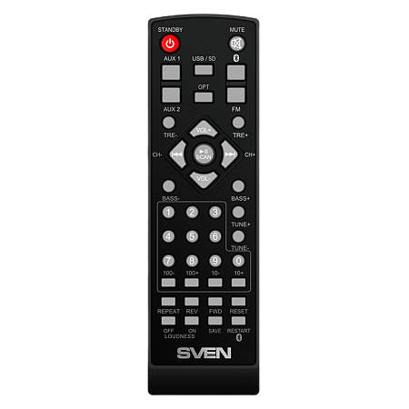 Speakers SVEN "MC-20" Black, 90w, Bluetooth, SD, USB Flash, Remote Control, FM, 3.5mm jack