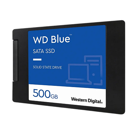 2.5" SATA SSD  500GB  WD Blue  (WDS500G2B0A) [R/W:560/530MB/s, 95/84K IOPS, 3D-NAND TLC BiCS3]