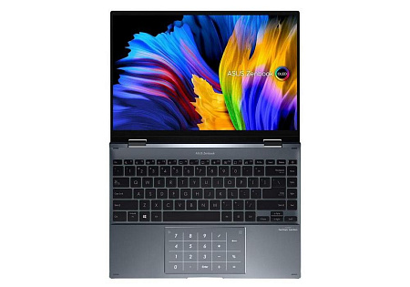 Ноутбук 14" ASUS Zenbook 14 Flip OLED UP5401EA, Pine Grey, Intel Core i5-1135G7, 8Гб/256Гб, Без ОС