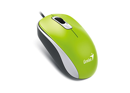 Mouse Genius DX-110, 1000 dpi, 3 buttons, Ambidextrous, 85g, 1.5m, USB, Green