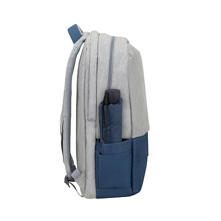 Backpack Rivacase 7567, for Laptop 17,3" & City bags, Gray/Dark Blue
