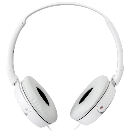 Headphones  SONY  MDR-ZX310AP, Mic on cable,  4pin 3.5mm jack L-shaped, Cable: 1.2m, White