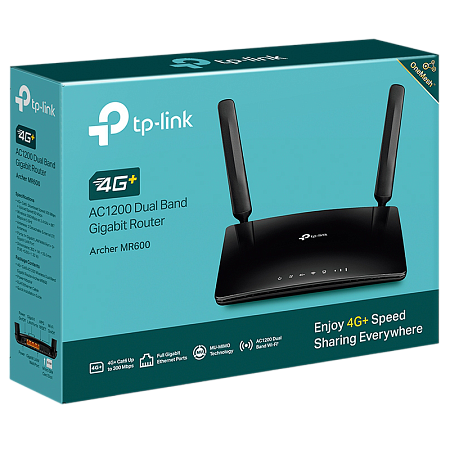 4G LTE Wi-Fi AC Dual Band Router TP-LINK, "Archer MR600", 1167Mbps, 3xGbit ports, 2xDetachable Ant