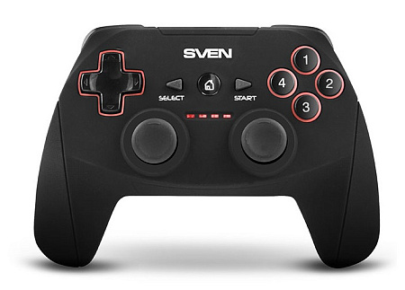 Wireless Gamepad SVEN GC-2040, 4 axes, D-Pad, 2 mini joysticks, 11 buttons, Vibration feedback, Soft