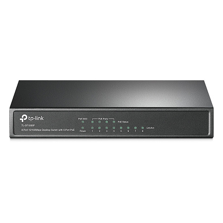 .8-port 10/100M TP-Link PoE Switch, TL-SF1008P, 4x PoE ports, 66W Budget, steel case