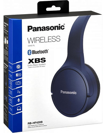 Bluetooth Headphones Panasonic RB-HF420BGEA Blue, Over size Bluetooth Headphones Panasonic RB-HF420BGEA Blue, Over size