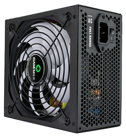 Power Supply ATX 500W GAMEMAX GP-500, 80+ Bronze, 140mm, Active PFC, DC/DC, Flat cable design, Black