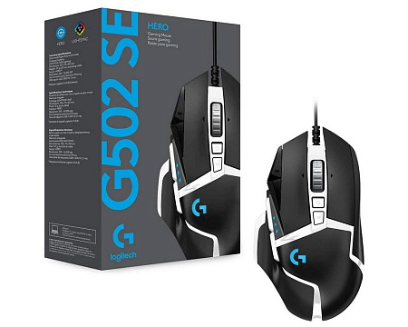 Gaming Mouse Logitech G502 SE, 25, 6k dpi, 11 buttons, 400IPS, 40G, 121g+18g, 10000Hz, Ergonomic, On