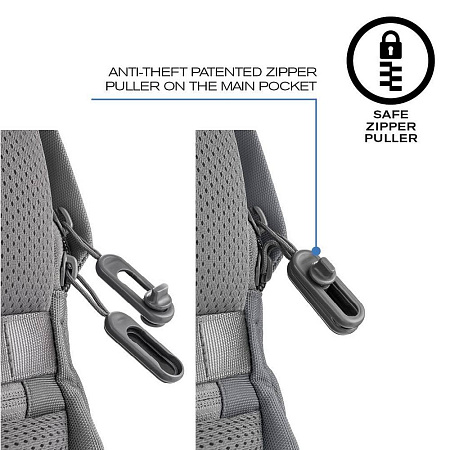 Backpack Bobby Soft, anti-theft, P705.792 for Laptop 15.6" & City Bags, Gray