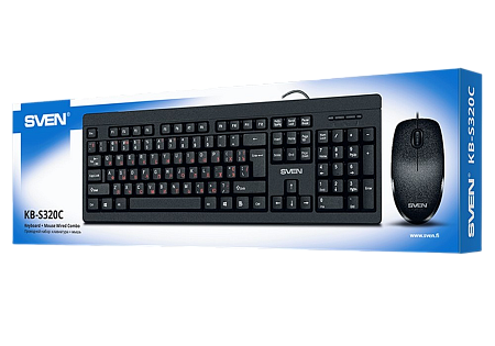 Keyboard & Mouse SVEN KB-S320C, Classic layout, Splash proof, 1000 dpi, 4 buttons, 1.5m, USB, EN/RU, Keyboard & Mouse SVEN KB-S320C, Classic layout, Splash proof, 1000 dpi, 4 buttons, 1.5m, USB, EN/RU,