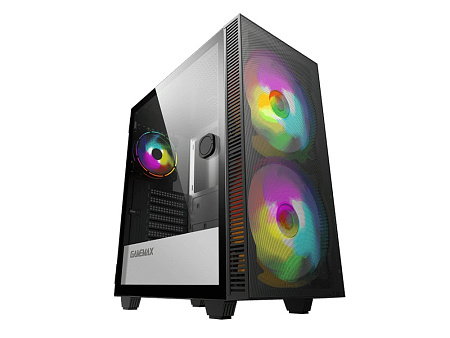Case ATX GAMEMAX Aero, w/o PSU, 0.5mm, 2x200mm & 1x120mm ARGB fans, ARGB+PWM Hub, Front Mesh, TG, DF