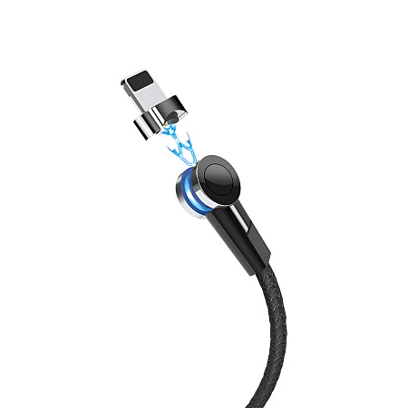 Hoco Cable USB to Lightning S8 Magnetic 2.4A 1.2m, Black