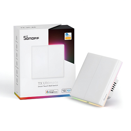 Sonoff Wi-Fi Smart Touch Wall Switch TX Ultimate 2-Gang (Neutral Wire), White Sonoff Wi-Fi Smart Touch Wall Switch TX Ultimate 2-Gang (Neutral Wire), White