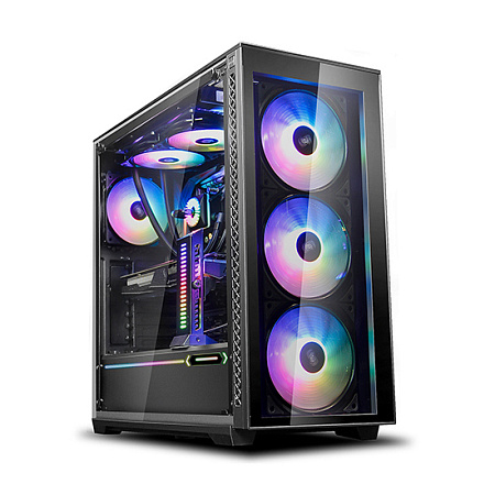 Case ATX Deepcool MATREXX 70 ADD-RGB 3F, w/o PSU, 4x 120mm fans (3x RGB+1x Black), TG, USB3.0, Black
