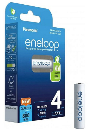  AAA  Eneloop 800mAh, Blister*4, Panasonic, BK-4MCDE/4BE