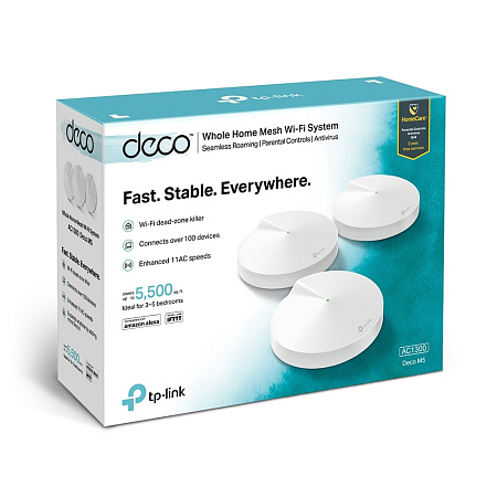 Whole-Home Mesh Dual Band Wi-Fi AC System TP-LINK, "Deco M5(3-pack)", 1300Mbps, MU-MIMO, Gbit, BT Whole-Home Mesh Dual Band Wi-Fi AC System TP-LINK, "Deco M5(3-pack)", 1300Mbps, MU-MIMO, Gbit, BT
