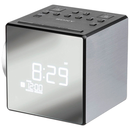 SONY ICF-C1PJ, Gray, Clock Radio with Time Projector, AM/FM