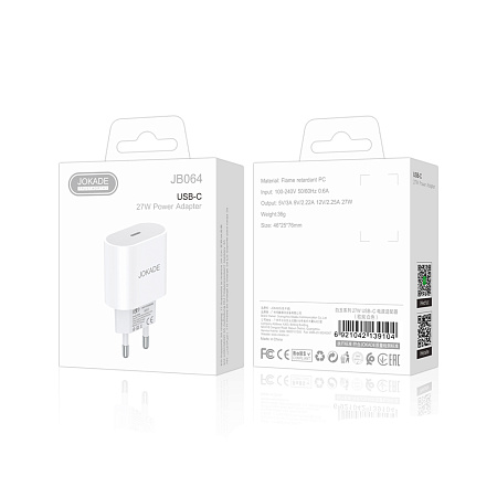 Jokade Wall Charger 1*Type-C 30W Max JB064, White
