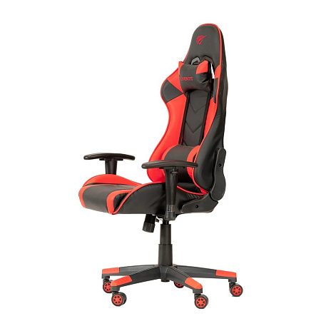 Gaming Chair Havit GC932, Headrest & Lumbar cushion, 2D Armrest, 166 degrees, Black/Red