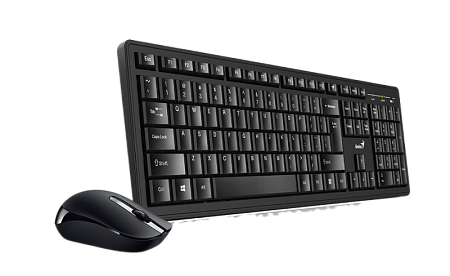 Wireless Keyboard & Mouse Genius KM-8200, 12 Fn keys, Spill resistant, Chocolate keycap, 1000dpi, 3 