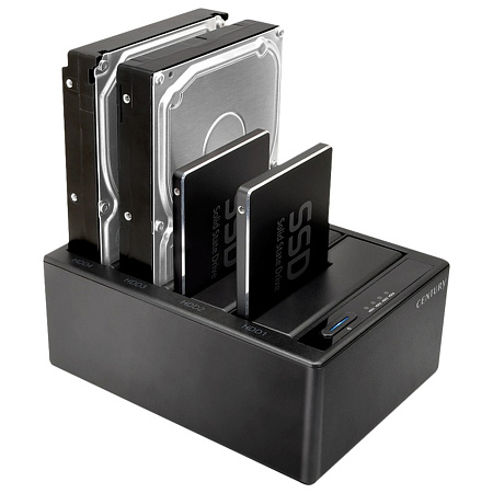  4-Bay SINGLE System External Docking Station Century "CROS4U31C", USB3.1 Gen2 to 4xSATA HDD/SSD