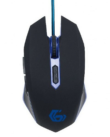 Gaming Mouse GMB MUSG-001-B, Optical, 600-2400 dpi, 6 buttons, Backlight, Black-Blue, USB