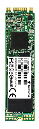 .M.2 SATA SSD  480GB Transcend "TS480GMTS820S" [80mm, R/W:560/510MB/s, 50K/75K IOPS, SM2258, 3D TLC]