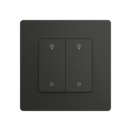 Moes Zigbee Star Ring Smart Dimmer Switch 2 Gang (Neutral Required), Grey