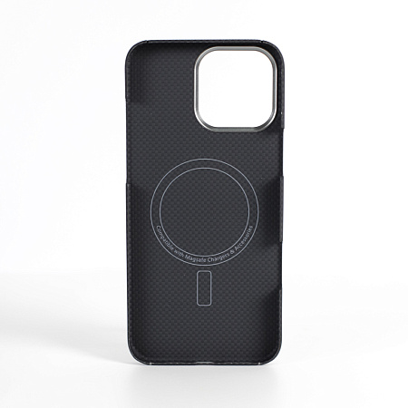 VANTA Case Carbon Ring Plain 600D Magsafe for  iPhone 16, Plain Black