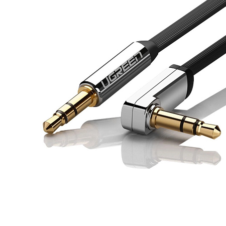 UGREEN Cable Audio/AUX 3.5mm Male to 3.5mm Male 90° Flat 1M | AV119, Silver
