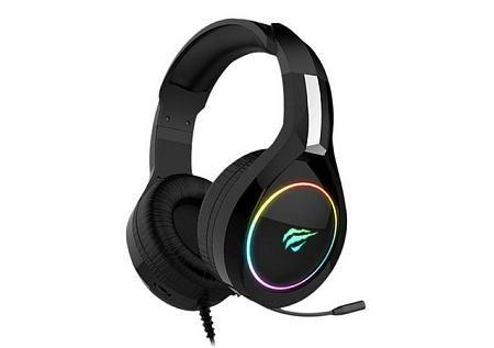Gaming Headset Havit HV-H2232d, 50mm driver, 20-20kHz, 21 Ohm, 109dB, 2.2m, 3.5mm+USB, RGB, Black