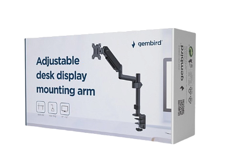 Table/desk 1-display mounting "MA-DA1P-01" Gembird (rotate,tilt,swivel),17”-32”,up to 9 kg,VESA:75x7