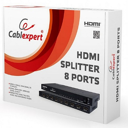 Разветвитель HDMI Cablexpert DSP-8PH4-03, HDMI (F) - , Чёрный