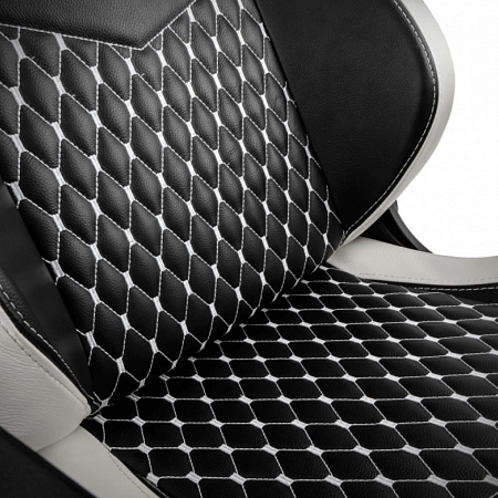 Gaming Chair Noble Epic NBL-RL-EPC Black/Red/White Real Leather,  Max load 120kg / height 165-180cm