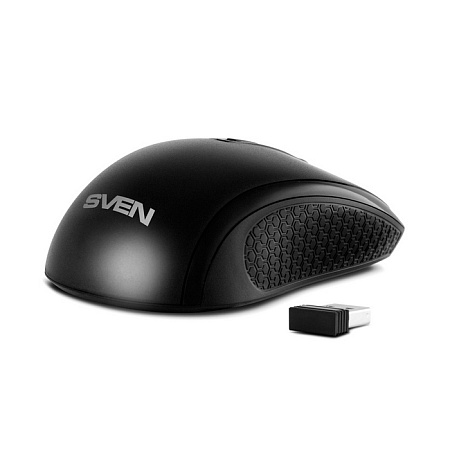 Wireless Mouse SVEN RX-220W, 800-1600 dpi, 4 buttons, 65g, Ambidextrous, 1xAA, 2.4Ghz, Black