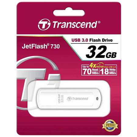 USB Flash накопитель Transcend JetFlash 730, 32Гб, Белый