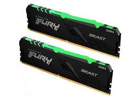 16GB DDR4-3200MHz  Kingston FURY Beast RGB (Kit of 2x8GB) (KF432C16BBAK2/16), CL16-18-18, 1.35V, BLK
