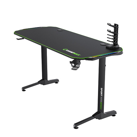 Gaming Desk Gamemax D140-Carbon RGB, 140x60x75cm, Headsets hook, Cup holder, Cable managment, RGB Le Gaming Desk Gamemax D140-Carbon RGB, 140x60x75cm, Headsets hook, Cup holder, Cable managment, RGB Le