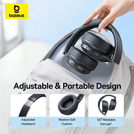 Baseus Wireless Headphones Bass BH1 Lite, Cosmic Black