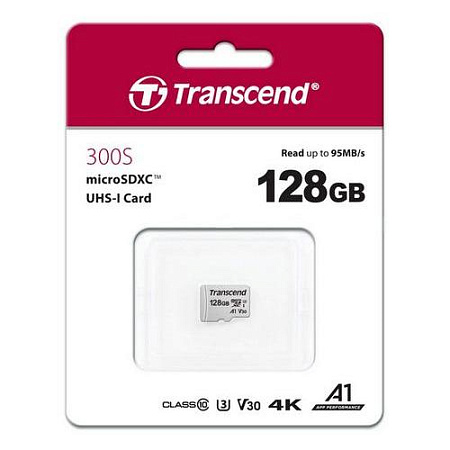 Карта памяти Transcend MicroSDXC Class 10, 128Гб (TS128GUSD300S)