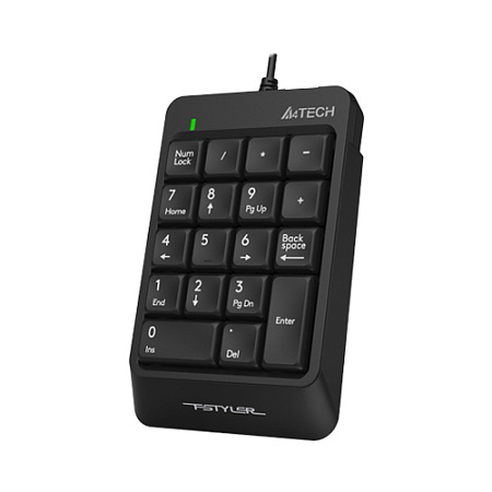 Numeric Keypad A4tech FK13P, Slim Profile, Round-Square Keycaps, High-Elasticity Silicon, USB, Black