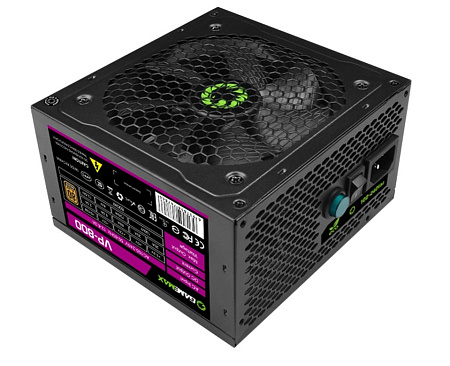 Power Supply ATX 800W GAMEMAX VP-800, 80+ Bronze, 120mm, Active PFC, Fanless mode, Black Power Supply ATX 800W GAMEMAX VP-800, 80+ Bronze, 120mm, Active PFC, Fanless mode, Black