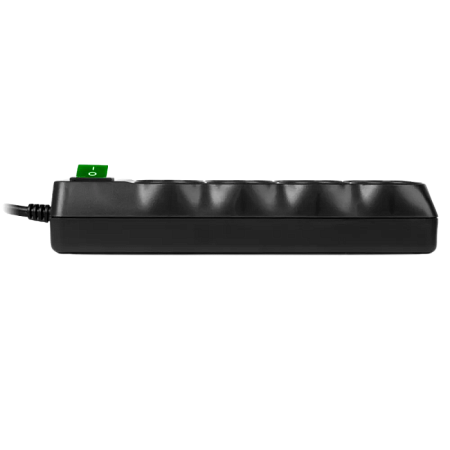 Surge Protector   8 Sockets,  5.0m, Sven "SF-08E-16", Black, flame-retardant material, 16A