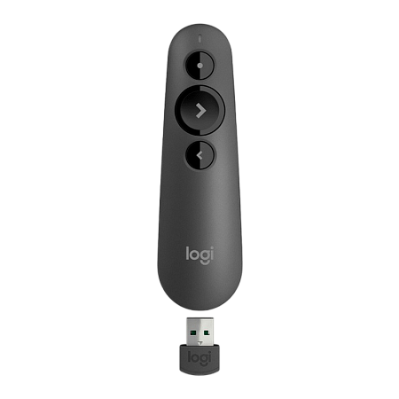 Presenter Logitech R500s, Class 2 Laser, Range: 20m, Bluetooth/2.4 Ghz, 1xAAA, Graphite