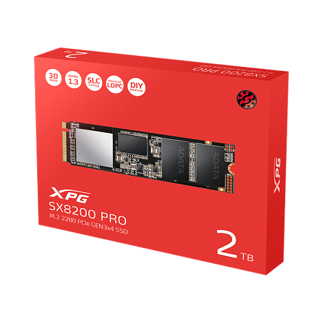 .M.2 NVMe SSD 2.0TB ADATA   XPG  SX8200 Pro [PCIe 3.0 x4, R/W:3350/2900MB/s, 360/360K IOPS, 1.28PBW]